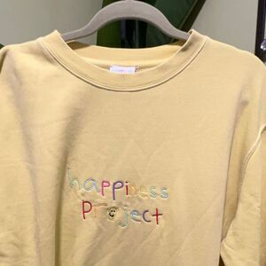 Happiness Project Embroidered Sweatshirt Yellow L Multicolor Smiley Face